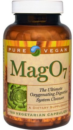 Mag 07, The Ultimate Oxygenating Digestive System Cleanser, 120 Veggie Caps by Pure Vegan, 健康，排毒，結腸清洗 HK 香港