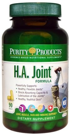H.A. Joint Formula, 90 Capsules by Purity Products, 健康，骨骼，骨質疏鬆症，關節健康，女性，透明質酸 HK 香港