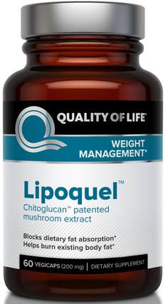 Lipoquel, Weight Management, 200 mg, 60 Veggie Caps by Quality of Life Labs, 減肥，飲食，脂肪燃燒器，藥用蘑菇，蘑菇膠囊 HK 香港
