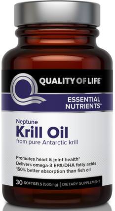 Neptune Krill Oil, 30 Softgels by Quality of Life Labs, 補充劑，efa omega 3 6 9（epa dha），磷蝦油，磷蝦油海王星 HK 香港