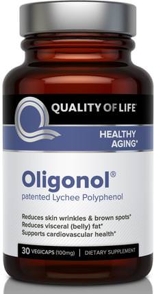 Oligonol, 100 mg, 30 Veggie Caps by Quality of Life Labs, 美容，抗衰老，水果提取物 HK 香港
