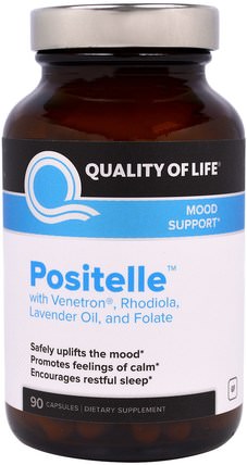 Positelle, 90 Capsules by Quality of Life Labs, 健康，抗壓情緒支持 HK 香港