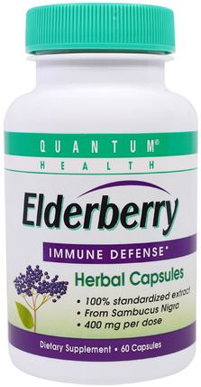 Elderberry Immune Defense, 60 Capsules by Quantum Health, 健康，感冒流感和病毒，接骨木（接骨木） HK 香港