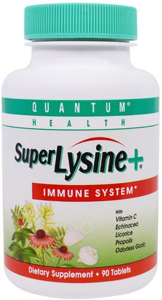 Super Lysine + Immune System, 90 Tablets by Quantum Health, 健康，感冒和病毒，免疫系統 HK 香港