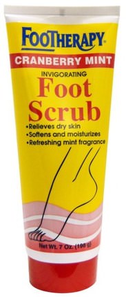 Footherapy, Invigorating Foot Scrub, Cranberry Mint, 7 oz (198 g) by Queen Helene, 洗澡，美容，腳部護理 HK 香港