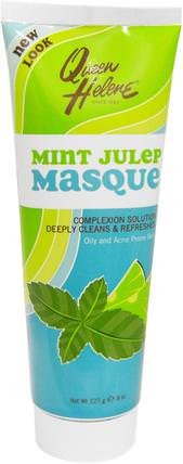 Mint Julep Masque, Oily and Acne Prone Skin, 8 oz (227 g) by Queen Helene, 健康，粉刺，皮膚型粉刺易發皮膚 HK 香港