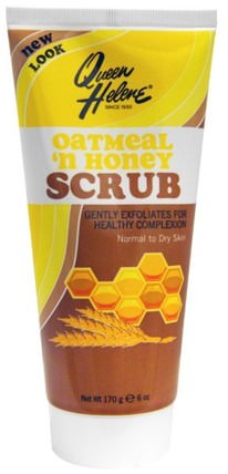 Scrub, Normal to Dry Skin, Oatmeal n Honey, 6 oz (170 g) by Queen Helene, 美容，面部護理，洗面奶，面部去角質 HK 香港