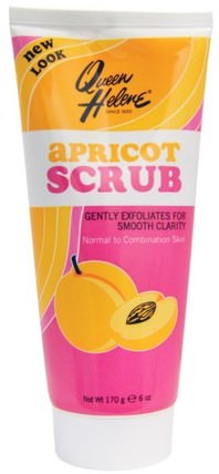 Scrub, Normal to Combination Skin, Apricot, 6 oz (170 g) by Queen Helene, 美容，面部護理，洗面奶，面部去角質 HK 香港