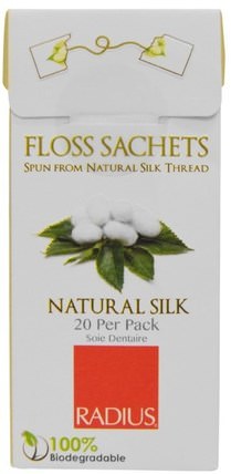 Floss Sachets, Natural Silk, 20 Per Pack by RADIUS, 沐浴，美容，口腔牙齒護理，半徑牙線，牙線 HK 香港