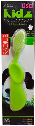 Kidz Toothbrush, Very Soft, 6yrs+. Right Hand, Green, 1 Toothbrush by RADIUS, 洗澡，美容，口腔牙科護理，牙刷 HK 香港
