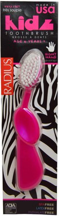 Kidz Toothbrush, Very Soft, 6yrs+. Right Hand, Pink, 1 Toothbrush by RADIUS, 洗澡，美容，口腔牙科護理，牙刷 HK 香港