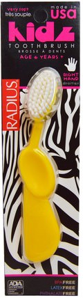 Kidz Toothbrush, Very Soft, 6yrs+. Right Hand, Yellow, 1 Toothbrush by RADIUS, 洗澡，美容，口腔牙科護理，牙刷 HK 香港