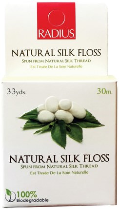 Natural Silk Floss, 33 yds (30 m) by RADIUS, 沐浴，美容，口腔牙齒護理，半徑牙線，牙線 HK 香港