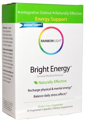 Bright Energy, 30 Veggie Caps by Rainbow Light, 健康，精力，抗壓力情緒支持 HK 香港