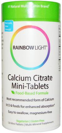 Calcium Citrate Mini-Tablets, 120 Mini-Tabs by Rainbow Light, 補充劑，礦物質，鈣和鎂，檸檬酸鈣 HK 香港