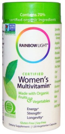 Certified Womens Multivitamin, 120 Veggie Caps by Rainbow Light, 維生素，女性多種維生素 HK 香港