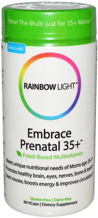 Embrace Prenatal 35+, Food Based Multivitamin, 90 VCaps by Rainbow Light, 維生素，產前多種維生素，女性 HK 香港