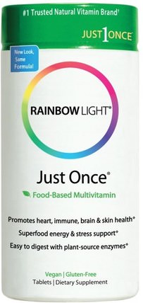 Just Once, Food-Based Multivitamin, 120 Tablets by Rainbow Light, 維生素，男性多種維生素，女性多種維生素 HK 香港