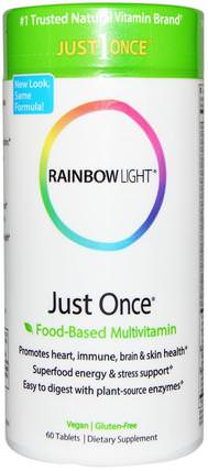 Just Once, Food-Based Multivitamin, 60 Tablets by Rainbow Light, 維生素，男性多種維生素，女性多種維生素 HK 香港