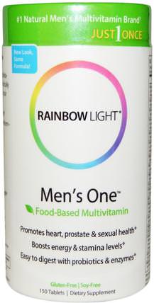Just Once, Mens One, Food-Based Multivitamin, 150 Tablets by Rainbow Light, 維生素，男性多種維生素，男性 HK 香港
