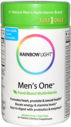 Just Once, Mens One, Food-Based Multivitamin, 30 Tablets by Rainbow Light, 維生素，男性多種維生素，前列腺支持 HK 香港