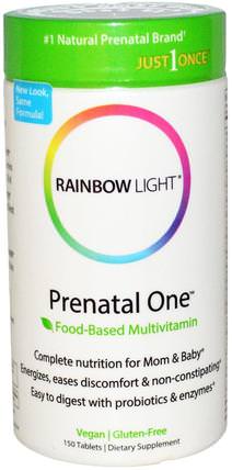 Just Once, Prenatal One, Food-Based Multivitamin, 150 Tablets by Rainbow Light, 維生素，產前多種維生素，女性 HK 香港