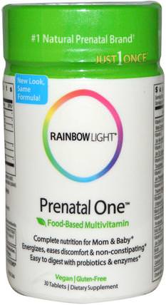 Just Once, Prenatal One, Food-Based Multivitamin, 30 Tablets by Rainbow Light, 維生素，產前多種維生素 HK 香港