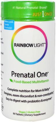 Just Once, Prenatal One, Food-Based Multivitamin, 90 Tablets by Rainbow Light, 維生素，產前多種維生素 HK 香港
