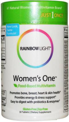 Just Once, Womens One, Food-Based Multivitamin, 30 Tablets by Rainbow Light, 維生素，女性多種維生素，女性 HK 香港