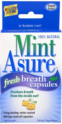 Mint Asure, Fresh Breath Capsules, 160 Capsules by Rainbow Light, 洗澡，美容，口腔牙齒護理，健康 HK 香港