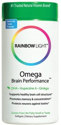 Omega Brain Performance, 60 Softgels by Rainbow Light, 補充劑，efa omega 3 6 9（epa dha），dha，epa，健康，皮膚 HK 香港