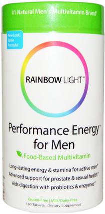 Performance Energy for Men, Food-Based Multivitamin, 180 Tablets by Rainbow Light, 健康，能量，維生素，男性多種維生素 HK 香港