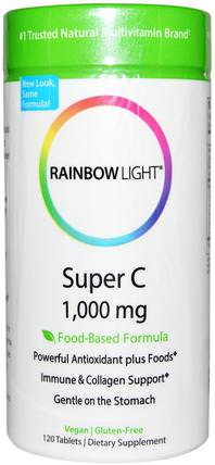 Super C, 1.000 mg, 120 Tablets by Rainbow Light, 維生素，維生素c，感冒和病毒 HK 香港