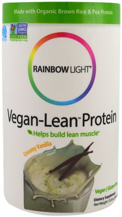 Vegan-Lean Protein, Creamy Vanilla, 13.8 oz (391 g) by Rainbow Light, 補充劑，蛋白質 HK 香港