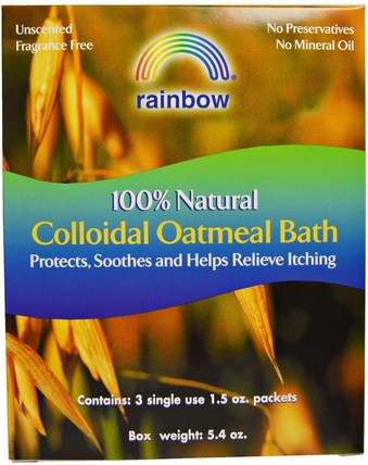 100% Natural Colloidal Oatmeal Bath, 3 Packets, 1.5 oz Each by Rainbow Research, 洗澡，美女 HK 香港