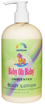 Baby Oh Baby, Body Lotion, Unscented, 16 fl oz by Rainbow Research, 洗澡，美容，潤膚露 HK 香港