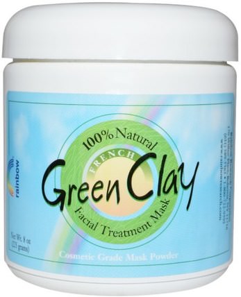 French Green Clay, Facial Treatment Mask Powder, 8 oz (225 g) by Rainbow Research, 洗澡，美容，排毒，粘土 HK 香港