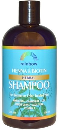Henna & Biotin Herbal Shampoo, 12 fl oz (360 ml) by Rainbow Research, 洗澡，美容，洗髮水，頭髮，頭皮，護髮素 HK 香港