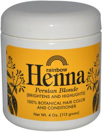 Henna, Hair Color and Conditioner, Blonde, 4 oz (113 g) by Rainbow Research, 洗澡，美容，頭髮，頭皮，頭髮的顏色，頭髮護理 HK 香港