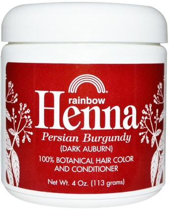 Henna, Hair Color and Conditioner, Burgundy (Dark Auburn), 4 oz (113 g) by Rainbow Research, 洗澡，美容，頭髮，頭皮，頭髮的顏色，頭髮護理 HK 香港