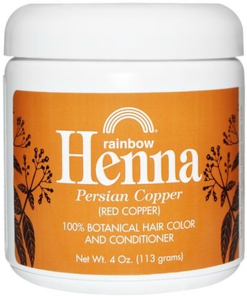 Henna, Hair Color and Conditioner, Copper (Red Copper), 4 oz (113 g) by Rainbow Research, 洗澡，美容，頭髮，頭皮，頭髮的顏色，頭髮護理 HK 香港