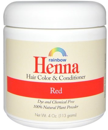 Henna, Hair Color and Conditioner, Red, 4 oz (113 g) by Rainbow Research, 洗澡，美容，頭髮，頭皮，頭髮的顏色，頭髮護理 HK 香港