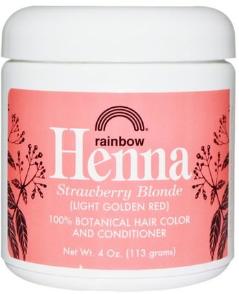 Henna, Hair Color and Conditioner, Strawberry Blonde (Light Golden Red), 4 oz (113 g) by Rainbow Research, 洗澡，美容，頭髮，頭皮，頭髮的顏色，頭髮護理 HK 香港