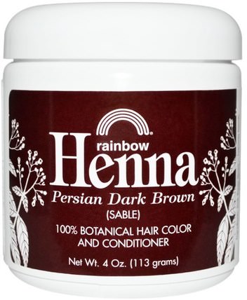 Henna, Hair Color & Conditioner, Dark Brown (Sable), 4 oz (113 g) by Rainbow Research, 洗澡，美容，頭髮，頭皮，頭髮的顏色，頭髮護理 HK 香港