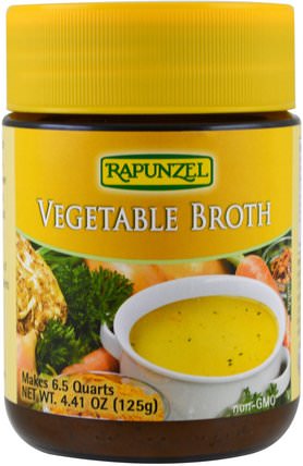Vegetable Broth, 4.41 oz (125 g) by Rapunzel, 食品，米飯麵食湯和穀物，麵食和湯 HK 香港