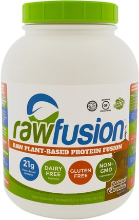 Raw Plant-Based Protein Fusion, Natural Chocolate, 6.56 oz (1861.8 g) by Raw Fusion, 補充劑，蛋白質 HK 香港