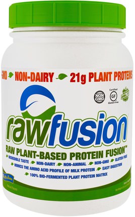 Raw Plant-Based Protein Fusion, Vanilla Bean, 32.6 oz (927 g) by Raw Fusion, 補充劑，蛋白質 HK 香港