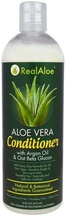 16 fl oz (473 ml) by Real Aloe Aloe Vera Conditioner, 洗澡，美容，頭髮，頭皮，護髮素 HK 香港