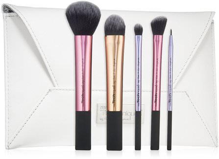 Limited Edition, Deluxe Gift Set, 5 Brushes + Clutch by Real Techniques by Samantha Chapman, 洗澡，美容，化妝工具，化妝刷，禮品套裝 HK 香港