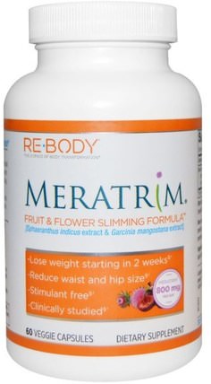 Meratrim, Fruit & Flower Slimming Formula, 60 Veggie Caps by Rebody Safslim, 減肥，飲食，meratrim HK 香港